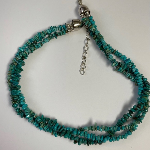 DTR Jay King Sterling Silver Three Strand Turquoise Beaded Necklace - Picture 3 of 5